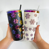 25 pack RTS USA warehouse USA warehouse powder coated 30oz holographic rainbow plated car tumbler mugs cups -Gabby