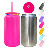 25 pack RTS USA warehouse Powder coated Rainbow underneath 16oz Stainless Steel Tumbler Can -Gabby