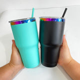 25 pack RTS USA warehouse USA warehouse powder coated 30oz holographic rainbow plated car tumbler mugs cups -Gabby