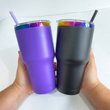 25 pack RTS USA warehouse USA warehouse powder coated 30oz holographic rainbow plated car tumbler mugs cups -Gabby