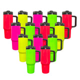 USA warehouse 20pack mirror black plated underneath 30oz 40oz H2.0 NEON colored blank sublimation tumbler mugs for laser engraving-Gabby