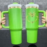 20 pack USA warehouse laser engraved mirror gold plated underneath powder coated green 40oz H2.0 tumbler-Gabby