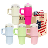 USA warehouse RTS_25pcs pack blank sublimation macaron colorful baby kids 14oz tumbler cups travel mugs with handle-Gabby