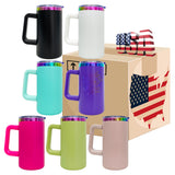 USA warehouse 20 pack-20oz rainbow plated powder coated mugs for laser engraving with handle-Gabby