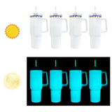 USA warehouse 20 pack 40oz white blank sublimation glow in the dark 40oz tumbler travel coffee mugs with lid and straw