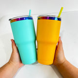 25 pack RTS USA warehouse USA warehouse powder coated 30oz holographic rainbow plated car tumbler mugs cups -Gabby