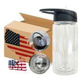 YIPAI USA warehouse RTS_50 pack 10oz clear plastic kids water bottles with black lids_Gabby