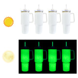 USA warehouse 20 pack 40oz white blank sublimation glow in the dark 40oz tumbler travel coffee mugs with lid and straw