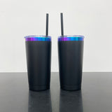 USA warehouse RTS-25pack 20oz powder coated colored blue and purple plated underneath tumbler cups with magnetic sliding lid-Gabby