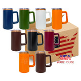 USA warehouse-2opack 20oz copper plated underneath powder coated coffee mug with handle for laser engraving-Holly