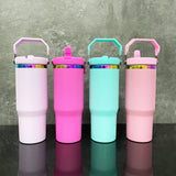 USA warehouse RTS_30oz flip straw rainbow plated macaron mixed 4 colors tumblers for laser engraving_Gabby