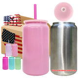 RTS USA warehouse 25 pack sublimation candy colored gold underneath 16oz Stainless Steel Can -Gabby