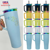 customization birthday wedding Commemorative gifts new leak proof rainbow plated underneath 40oz curved tumbler with lids and straws for laser engraving -Gabby