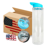 YIPAI USA warehouse RTS_15oz 25 pack kids plastic bottle tumblers with colored lids_Gabby