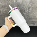 USA warehouse 16 pack_flip straw leak proof powder coated rainbow plated underneath 40oz tumbler_Gabby