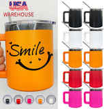 10oz black plated powder coated handle coffee mug with sliding lids for laser engraving-25 pack-USA warehouse