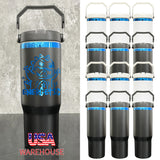 RTS-25 pack 30oz blue plated stainless steel flip straw tumblers withn portable handle for laser engraving_Gabby