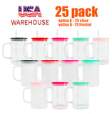 YIPAI USA warehouse RTS_17oz single walled clear glass mugs with handle and PP lids_Gabby