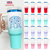 USA warehouse-20pack 40oz H2.0 ombre colored blue plated powder coated tumblers-Gabby