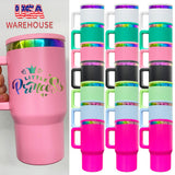 25pcs pack-powder coated stainless steel kids leak proof outdoor rainbow plated underneath 20oz flip straw tumbler mugs-Gabby