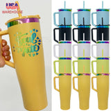 customization birthday wedding Commemorative gifts new leak proof rainbow plated underneath 40oz curved tumbler with lids and straws for laser engraving -Gabby