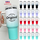 2025 new -20 pack gradient white ombre colored powder coated black plated underneath 40oz H2.0 tumbler mugs for laser engraving