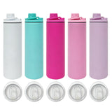 China warehouse-25pack blank sublimation 20oz straight sports water bottle with 2 lids-Gabby