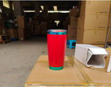 China warehouse-20oz green plated stainless steel car tumbler with maginetic sliding lid for laser engraving-Gabby