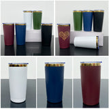 Men's colors -25pack 20oz mirror gold plated tumblers with sliding lids for laser engraving -Gabby