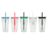 USA warehouse-25pack 16oz mini size double walled snow globe plastic cups water bottles  for kids and wraps-Gabby