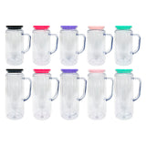 25 pack-12oz 16oz snow globe double walled plastic cups with handle with PP lids-Holly