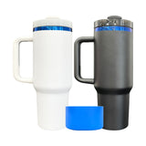 20 pack USA warehouse_black white powder coated blue plated underneath H2.0 40oz quencher tumbler with silicone boot sleeve for laser engraving_Gabby