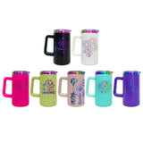 USA warehouse 20 pack-20oz rainbow plated powder coated mugs for laser engraving with handle-Gabby