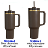 20 pack 30oz 40oz chocolate mirror gold underneath quencher tumbler with colored straw_Gabby