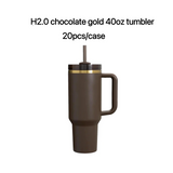 20 pack 30oz 40oz chocolate mirror gold underneath quencher tumbler with colored straw_Gabby