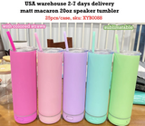 USA 25 pack _20oz sublimation blank speaker tumblers with plastic straws_Gabby