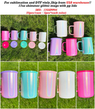 RTS USA_25pack 17oz sublimation shimmer glitter mugs with bling lids_Gabby