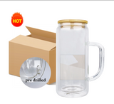 USA warehouse _25 pack 15oz double walled glass mugs with pre-drilled hole and plug for snow globe_Gabby