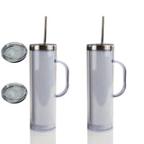 Shipping free-20oz Stainless Steel Travel Snow Globe Mug Double Wall Sublimation Snow Globe Tumbler with handle-Gabby