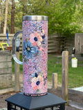 Shipping free-20oz Stainless Steel Travel Snow Globe Mug Double Wall Sublimation Snow Globe Tumbler with handle-Gabby