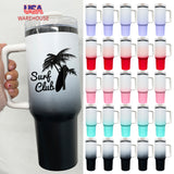 2025 new -20 pack gradient white ombre colored powder coated black plated underneath 40oz H2.0 tumbler mugs for laser engraving