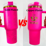 USA 25 pack H2.0 powder coated gold and copper plated 40oz quencher tumbler for laser engraving-Gabby