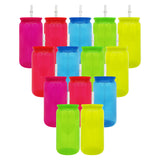 USA warehouse RTS_25 pack 16oz plastic Acrylic neon colored Acrylic soda can with colorful pp lids_Gabby