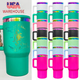 25pcs pack-powder coated stainless steel kids leak proof outdoor rainbow plated underneath 20oz flip straw tumbler mugs-Gabby