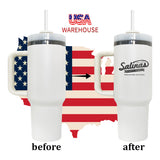 USA warehouse RTS_20pcs pack black plated underneath  white powder coated H2.0 40oz coffee tumbler for laser engrave -Gabby