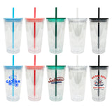 USA warehouse-25pack 16oz mini size double walled snow globe plastic cups water bottles  for kids and wraps-Gabby