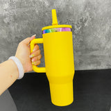 USA warehouse 16 pack_flip straw leak proof powder coated rainbow plated underneath 40oz tumbler_Gabby