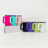 USA warehouse 20 pack-20oz rainbow plated powder coated mugs for laser engraving with handle-Gabby
