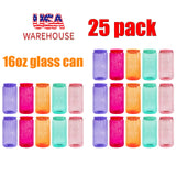 USA RTS _25 pack 50 pack 16oz colored jelly sublimation glass cans in sweet candy colors- Gabby