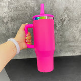 USA warehouse 16 pack_flip straw leak proof powder coated rainbow plated underneath 40oz tumbler_Gabby